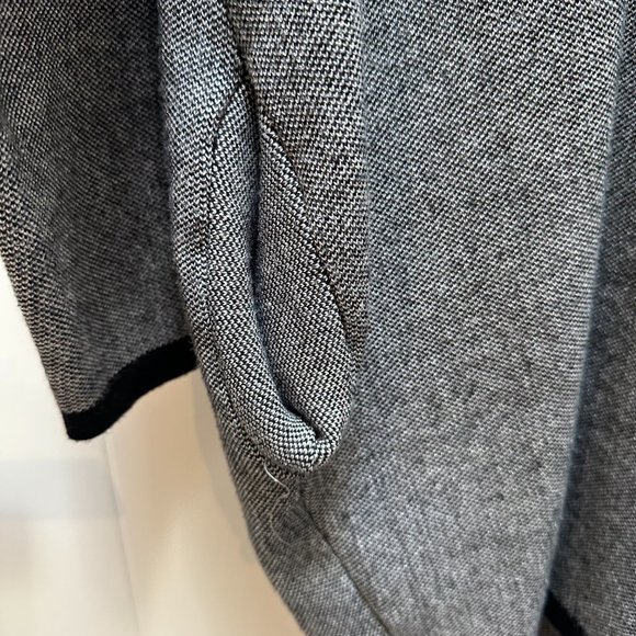 Korean Faux Fur Collared Poncho Style Sweater with Sleeves - Picture 4 of 5